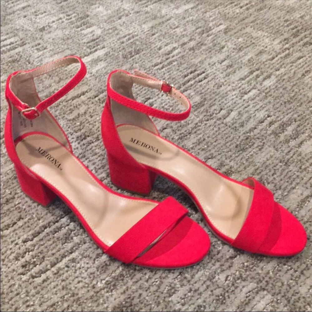 Merona Red Block Heel Sandals